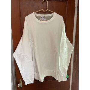 Champion Men's XXL Fleece Sweatshirt White Crew Neck  Logo Long Sleeve